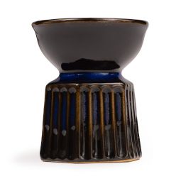 Ceramic Aroma Burner - 4" Blue Striped