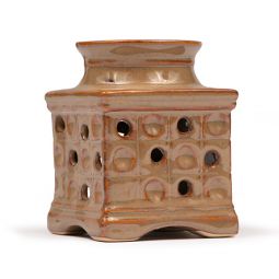 Ceramic Aroma Burner - 4" Tan Square