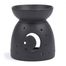 Ceramic Aroma Burner - 4" Black Moon Diffuser