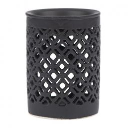 Ceramic Aroma Burner - 4.5" Black Moroccan Diffuser