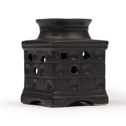 Ceramic Aroma Burner - 4" Black Square