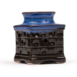 Ceramic Aroma Burner - 4" Blue Square