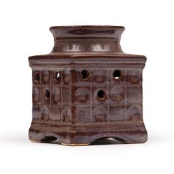 Ceramic Aroma Burner - 4" Brown Square