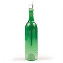 Round Glass Ash Catching Bottle with Green Dripping Paint