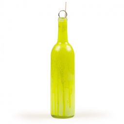 Round Glass Ash Catching Bottle with Yellow Dripping Paint