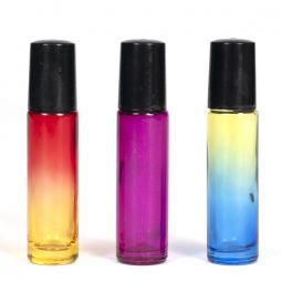 Stainless Steel Roll-On Color Glass Bottle for Fragrant Oils