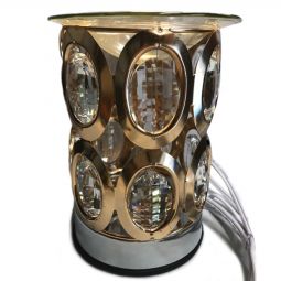 Electric Aroma Burner - Gold Glass and Metal Difusser with Touch Dimmer