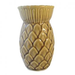 Ceramic Aroma Burner - 5" Gold Round Pineapple Diffuser