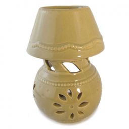Ceramic Aroma Burner - 5" Sage green lamp shape diffuser