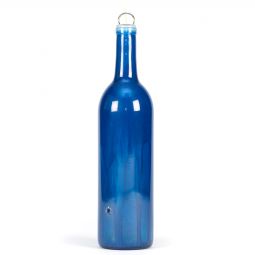 Round Glass Ash Catching Bottle with Blue Dripping Paint