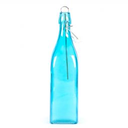 Square Glass Ash Catching Bottle - Blue