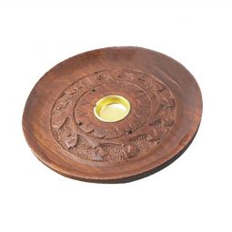 Round Incense Ash Catcher and Holder for Sticks and Cones