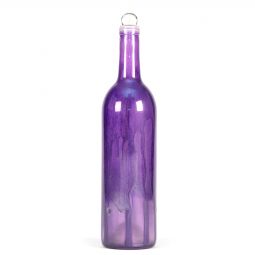 Round Glass Ash Catching Bottle with Purple Dripping Paint