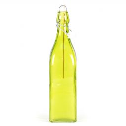 Square Glass Ash Catching Bottle - Yellow